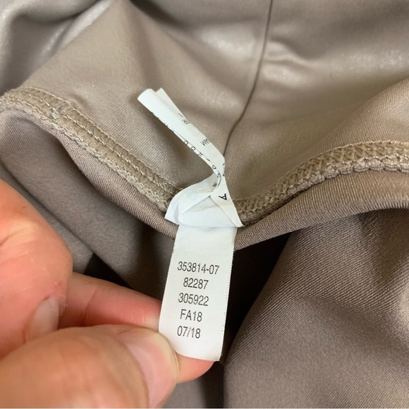 Athleta Taupe Shiny High Rise Powerlift Leggings Stretch Activewear Small - Picture 5 of 5